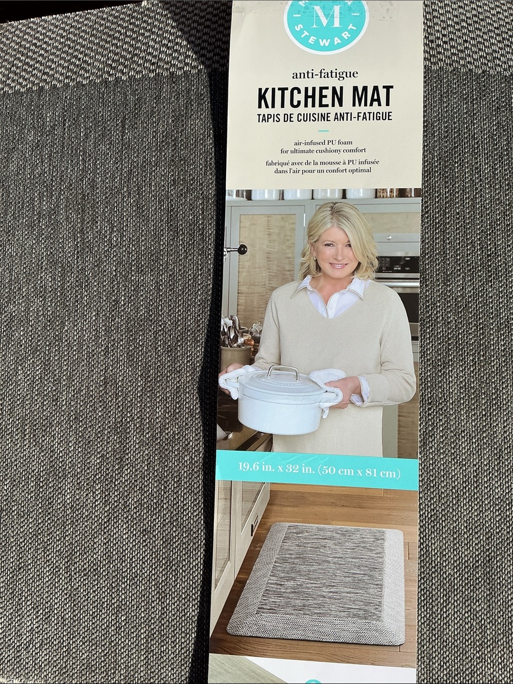 Martha Stewart Mira Modern Heathered Anti-Fatigue Air-Infused Kitchen Mat.